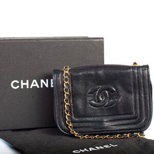 Authentic Chanel Vintage Mini Timeless CC Flap Lambskin Shoulder Bag 24k